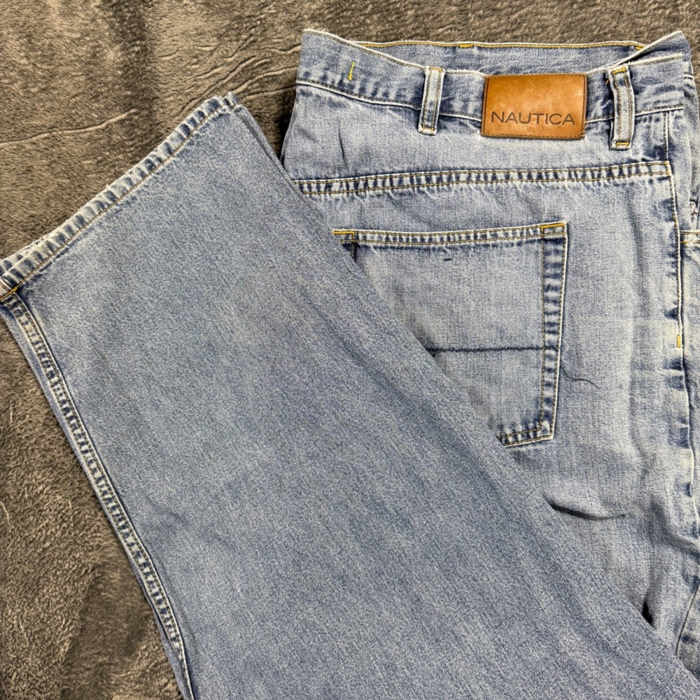 Nautica NS83 J-Class Jeans Mens 44x30 Blue Relaxed Fit Medium Wash‎ Denim